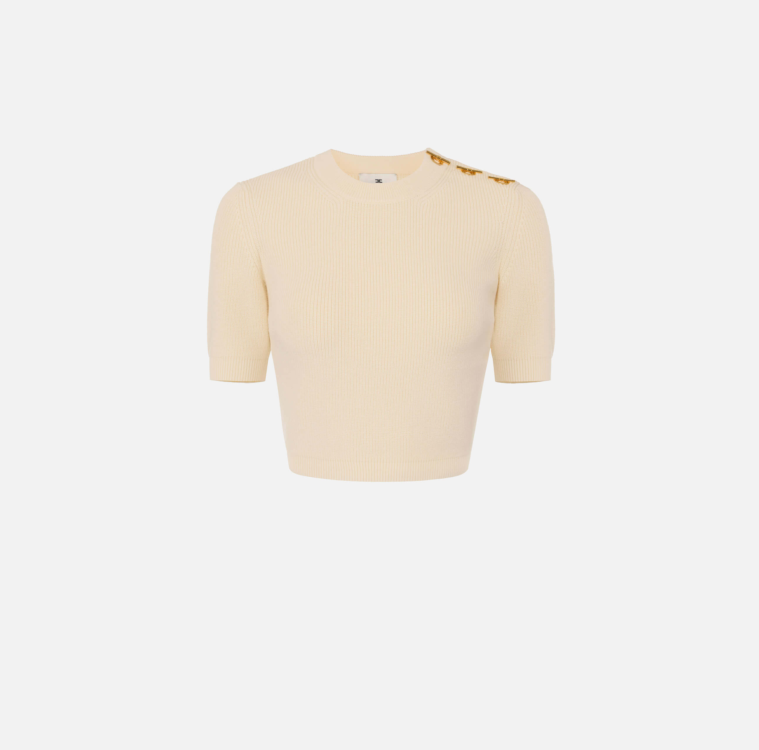 Elisabetta Franchi knit top with jewel details