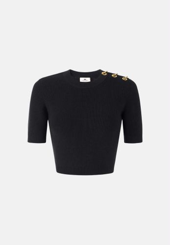 Elisabetta Franchi knit top with jewel details
