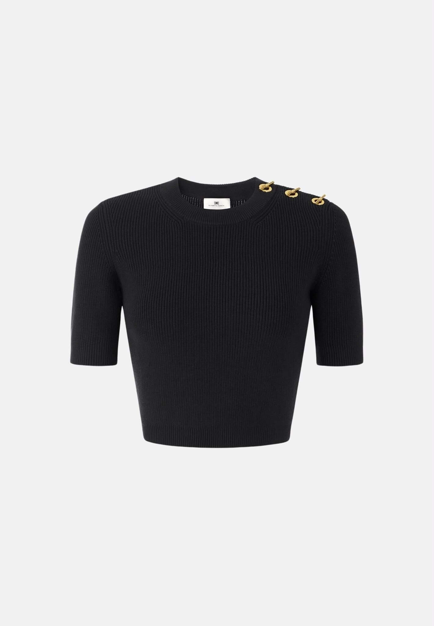 Elisabetta Franchi knit top with jewel details