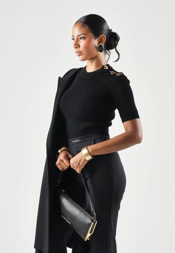 Elisabetta Franchi knit top with jewel details