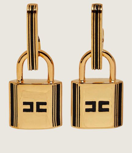 Elisabetta Franchi padlock-detail drop earrings