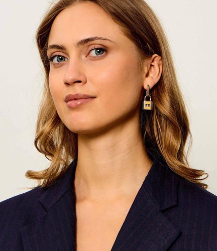 Elisabetta Franchi padlock-detail drop earrings