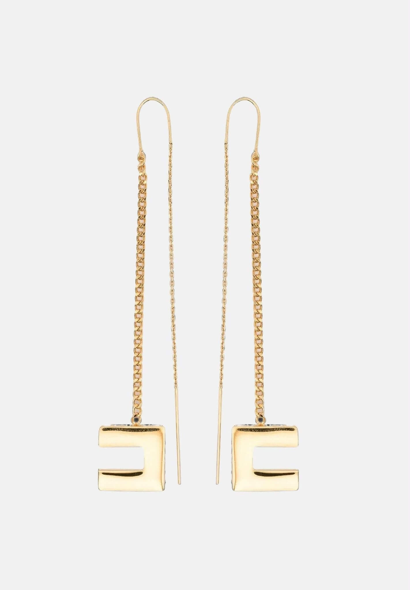 Elisabetta Franchi logo-pendant Threader Earrings