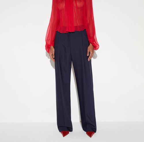 Pinstriped trousers in cool wool fabric