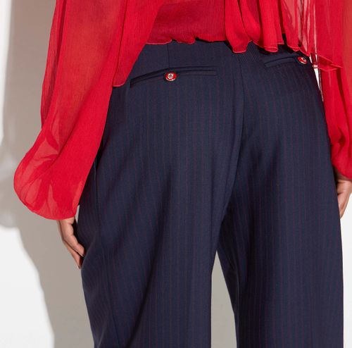 Pinstriped trousers in cool wool fabric