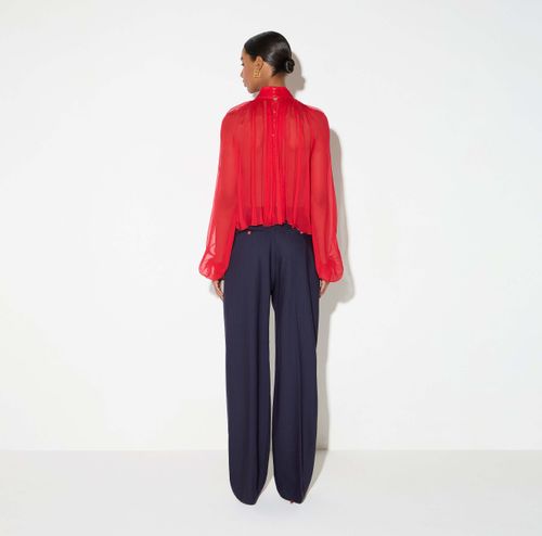 Pinstriped trousers in cool wool fabric