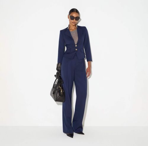 Trousers in gabardine fabric
