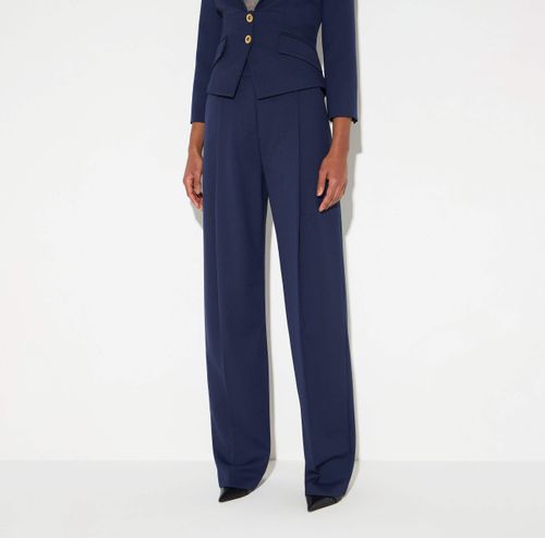 Trousers in gabardine fabric