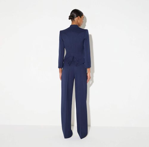 Trousers in gabardine fabric