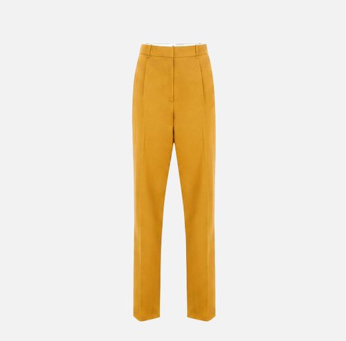 Trousers in gabardine fabric