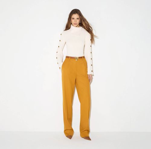 Trousers in gabardine fabric
