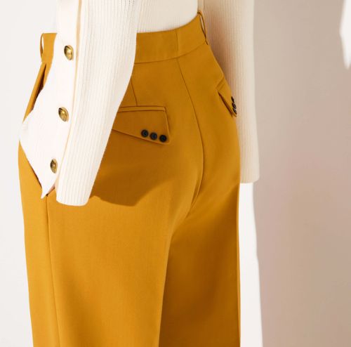 Trousers in gabardine fabric