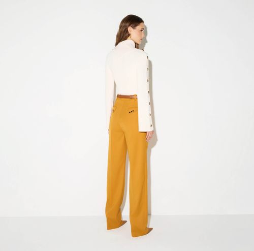 Trousers in gabardine fabric