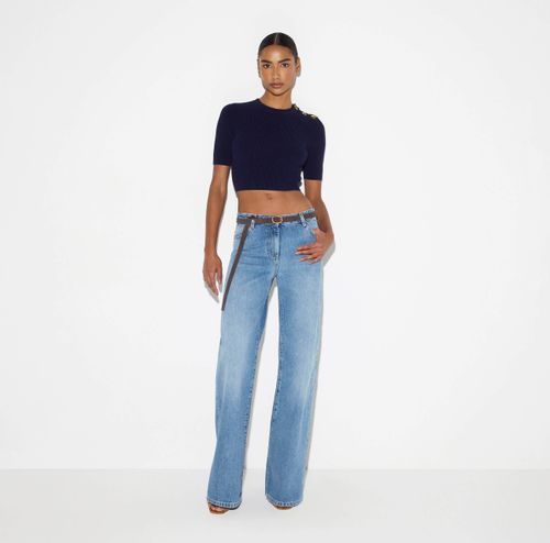 Palazzo jeans with belt