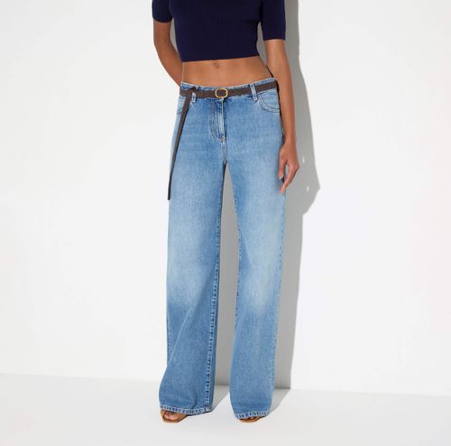 Palazzo jeans with belt