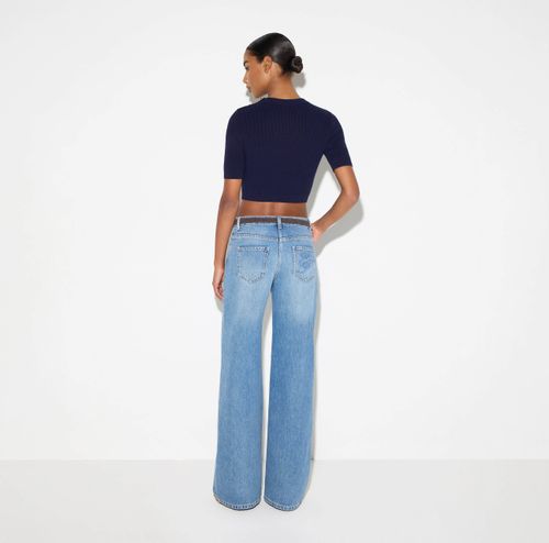Palazzo jeans with belt