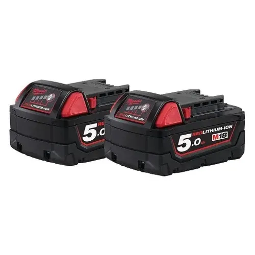 זוג סוללות 18V 5AH מילווקי M18B5-X2 – סוללות ליתיום