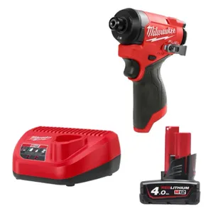 מברגת אימפקט 12V + סוללה 4AH MILWAUKEE