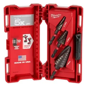 סט 3 מקדחים מדורגים לאימפקט SHOCKWAVE MILWAUKEE