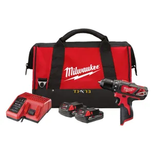 מברגה / מקדחה זוויתית ליתיום 12V + שתי סוללות 2.0AH MILWAUKEE