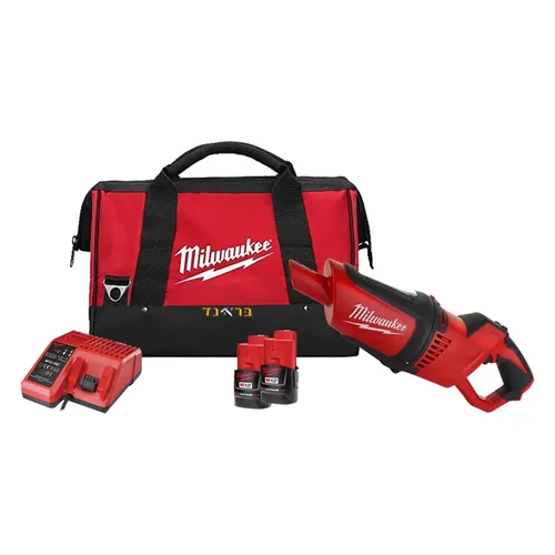 שואב אבק נטען 12V + שתי סוללות 2.0AH מילווקי M12 HV – שואבי אבק