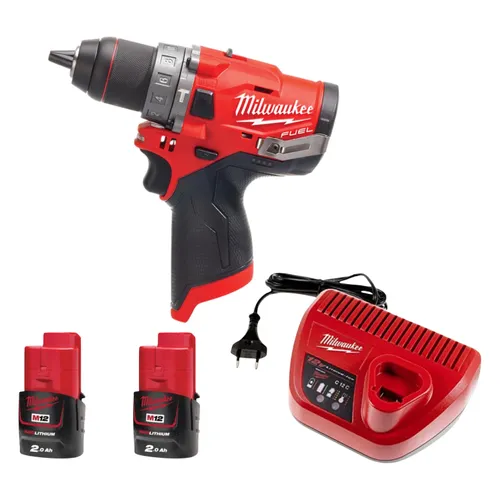 מברגה / מקדחה 12V + שתי סוללות 2.0AH מילווקי M12 FPD – מברגות/מקדחות פוטר (קלאץ')