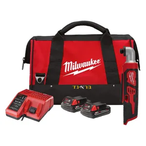 מברגת אימפקט/מקדחה זוויתית 12V+ שתי סוללות 2.0AH MILWAUKEE