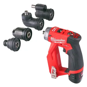 מברגה למתקינים 12V עם 4 ראשים מתחלפים (גוף בלבד) MILWAUKEE
