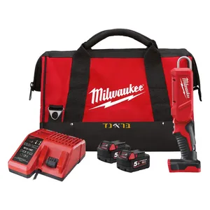 פנס LED מתכוונן נטען 18V 300 לומינס + שתי סוללות 5.0AH MILWAUKEE