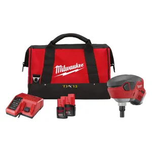 פטיש מסמרים נטען 12V + שתי סוללות 2.0AH MILWAUKEE