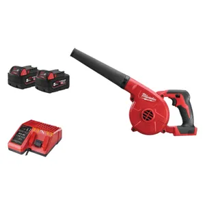 מפוח נטען 18V + שתי סוללות 5.0AH MILWAUKEE