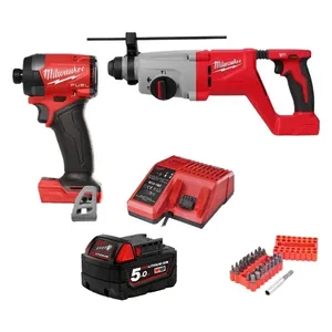 סט אימפקט ופטישון 18V + סט ביטים MILWAUKEE