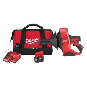 פותח סתימות נטען 12V - קפיץ 8 מ"מ + שתי סוללות 2.0AH MILWAUKEE