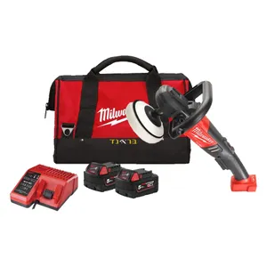 סט פולישר נטען לרכב 18V עם זוג סוללות 5.0AH מטען ותיק נשיאה MILWAUKEE