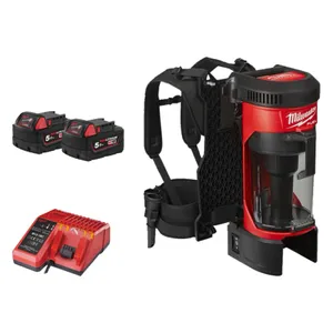 שואב אבק נישא נטען 18V + שתי סוללות 5.0AH MILWAUKEE