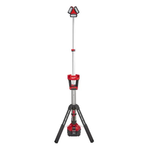 עמוד תאורה נטען 18V + שתי סוללות 5.0AH מילווקי M18 HSAL – פנסים ומוצרי תאורה