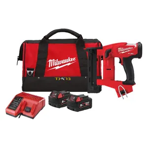 אקדח סיכות נטען 18V + שתי סוללות 5.0AH MILWAUKEE