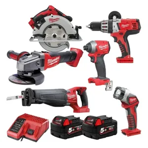 סט 6 כלים + 2 סוללות 5Ah MILWAUKEE