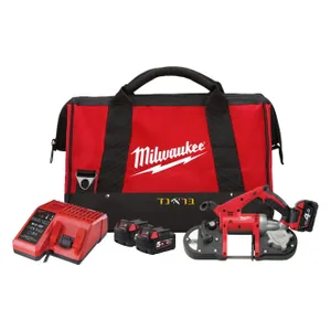 מסור סרט נטען ליתיום 18V + 2 סוללות 5.0AH MILWAUKEE