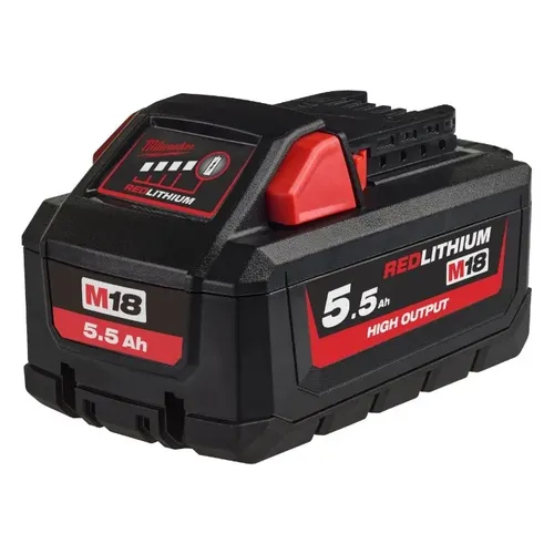 סוללה 5.5A מהסדרה החזקה HIGH OUTPUT מילווקי M18 HB5.5 – סוללות ליתיום