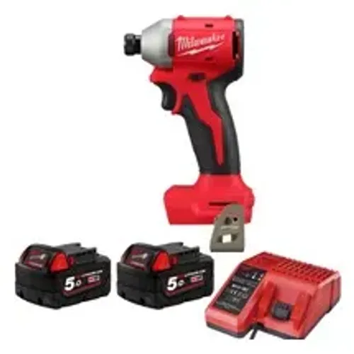 מברגת אימפקט 18V דגש חדש + 2 סוללות 5AH מילווקי M18 BLIDRC – מברגות אימפקט