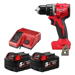 מברגה / מקדחה 18V + שתי סוללות 5AH MILWAUKEE