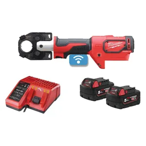 לוחץ נועלי כבלים 18V הידרואלי + 2 סוללות 5AH MILWAUKEE