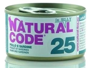 נטורל קוד 25 עוף וסרדינים לחתול 85 גר' NATURAL CODE