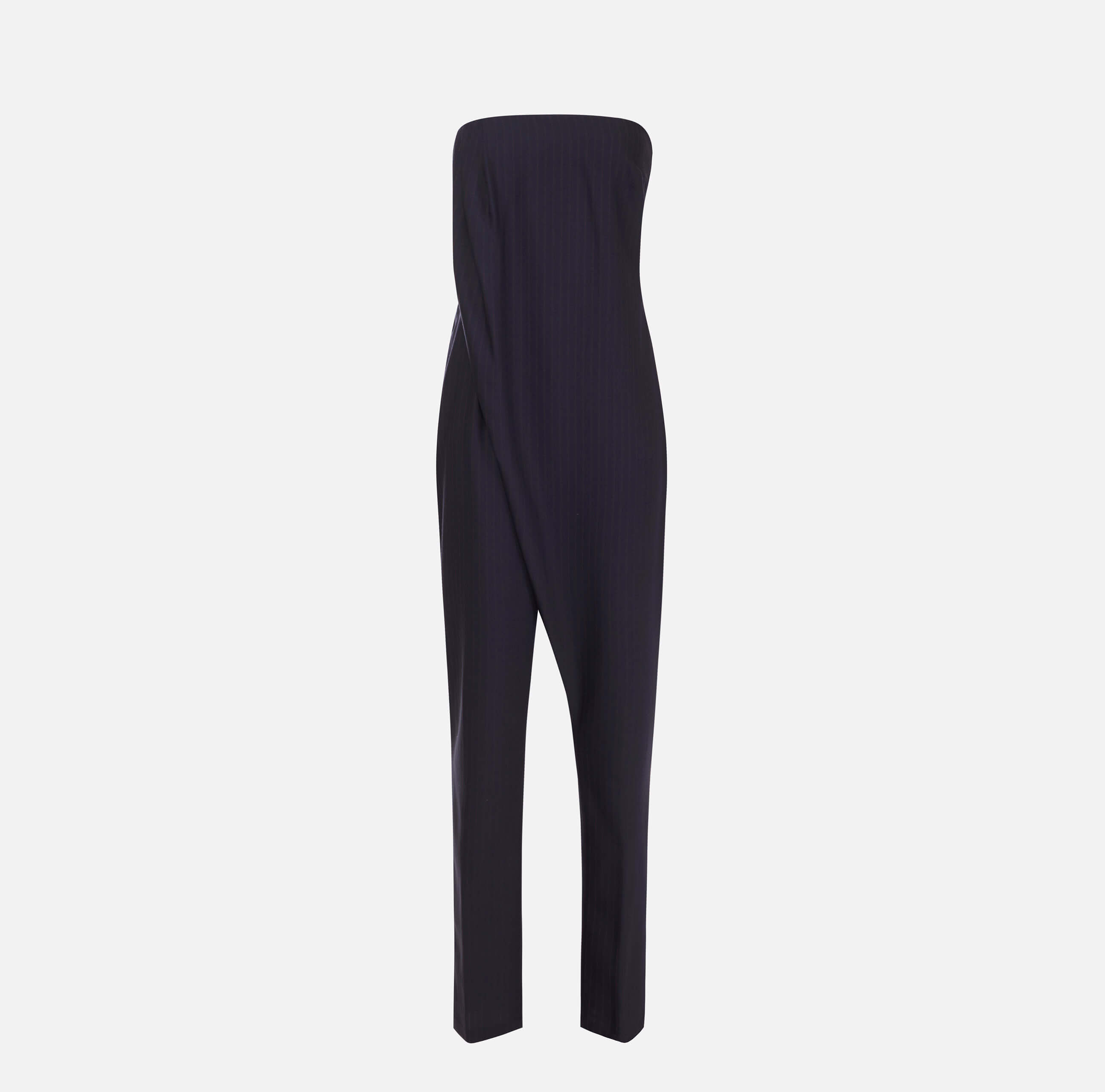 Pinstriped jumpsuit in cool wool fabric COLOR BLU RED PASSION