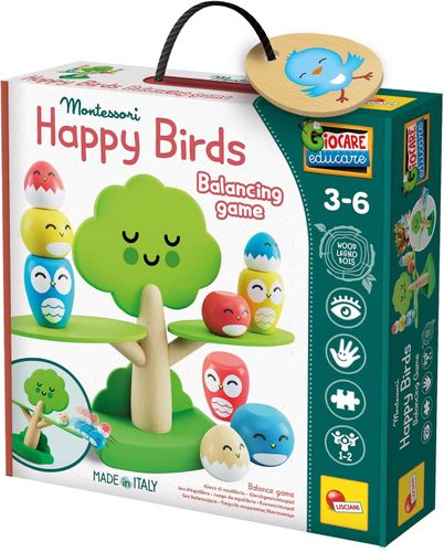 מונטסורי Baby Wood – משחק איזון ציפורים מבית Lisciani