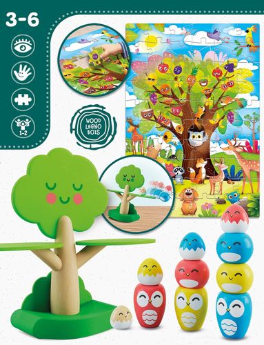 מונטסורי Baby Wood – משחק איזון ציפורים מבית Lisciani