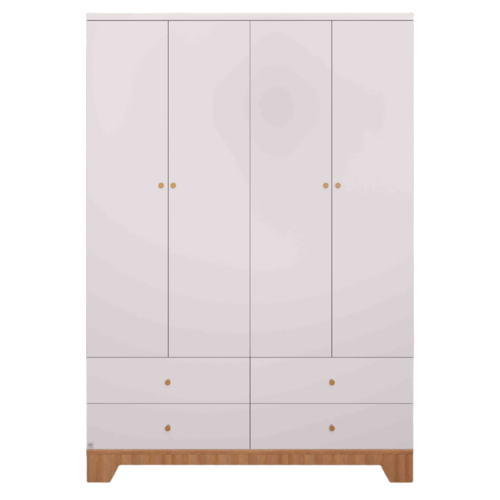 ארון רחב לחדר תינוק / ילדים 4 דלתות עשוי MDF עם מסילות טריקה שקטה - נגב