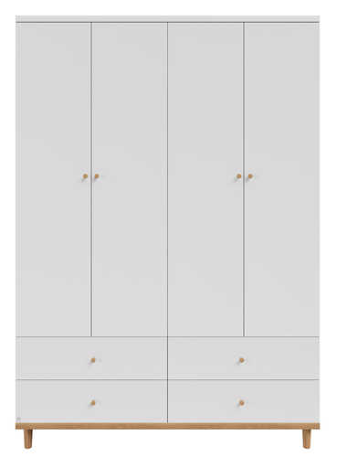 ארון רחב לחדר תינוק / ילדים 4 דלתות עשוי MDF עם מסילות טריקה שקטה - ניו ג'רזי