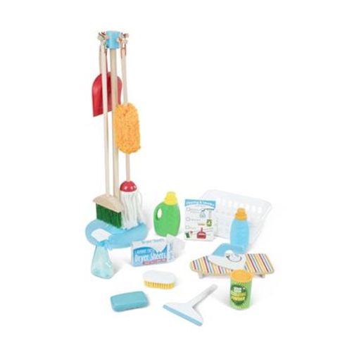 ערכת משחק ניקוי וכביסה מפוארת Melissa & Doug – סט כלי ניקיון מעץ לילדים